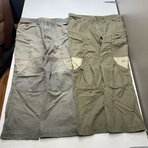 Keen Pants Mens 38x30 Lot 2 Green Reinforced Knees Cargo Heavy Duty Work Utility